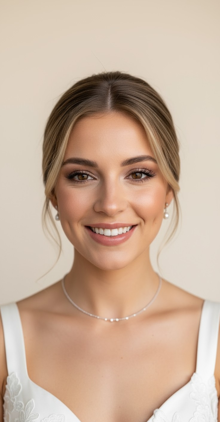 After Updo With Bangs Wedding